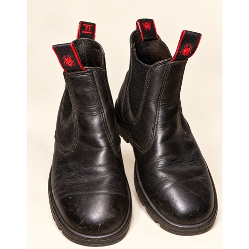 Redback black leather chelsea - black,